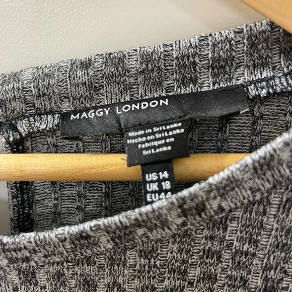 Maggy London, long sleeve’ tiered dress, size 14, Heather gray. NWT - Picture 3 of 3